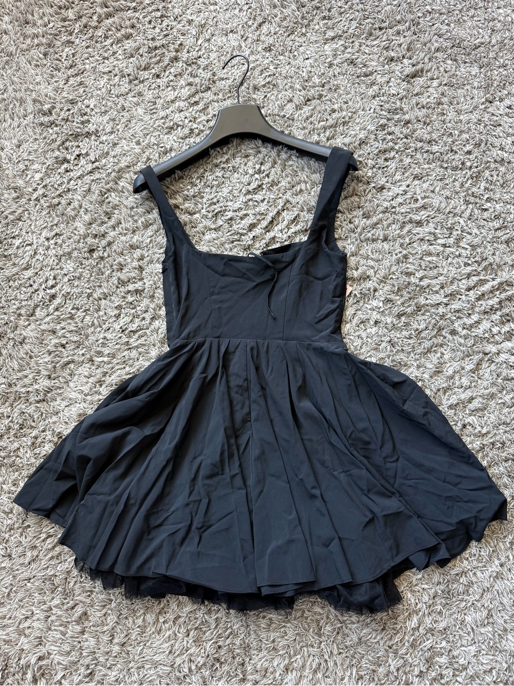 Oh Polly Black Tulle Mini Dress